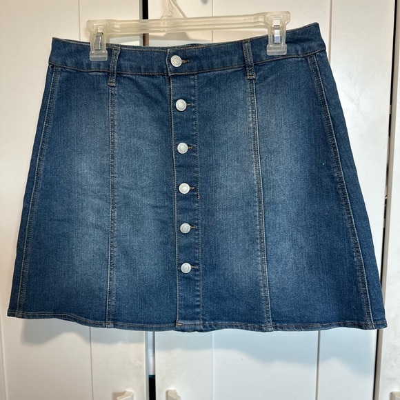Mossimo Supply Co Blue Cotton A-Line Mini Denim Skirt size 12 - Picture 2 of 10